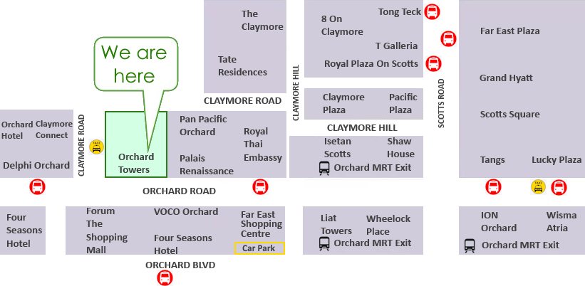Map of Orchard Towers